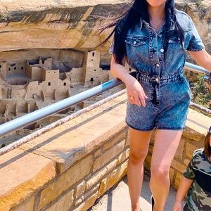 Missguided denim romper